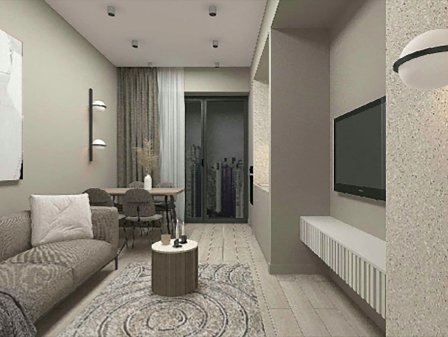 Типовой дизайн-проект однокомнатной квартиры в ЖК «Галактика» (43 м2)